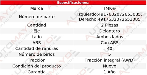 2) Mazas Delanteras Con Abs Tmk Xc60 L6 3.2l Volvo 2010-2011 Foto 2