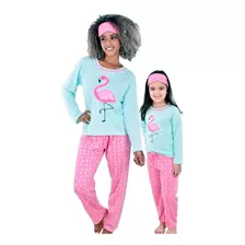 Pijama Mãe E Filha Joaninha Feminino Longo De Inverno Fechad