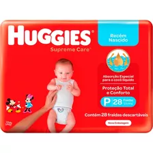 Fraldas Huggies Supreme Care Recém-nascido P 28 U