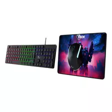 Kit Gamer 3 En 1 Xtech Hasha Teclado Mouse Mouse Pad Español