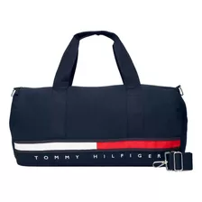 Mala Tommy Hilfiger Duffle Grande Sacola De Viagem Cor Azul-escuro Correia De Ombro Azul-escuro Desenho Do Tecido Liso