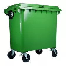 Contenedor De Basura Industrial 770 Lts Ruedas, Tapa Verde