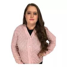 Blusa De Frio Casaco Cardigan Feminino Trico Lã Plus Size