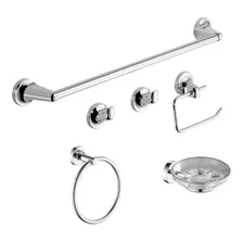 Set Accesorios Baño Kit 6 Piezas Hydros Nova 50066111 Cromo