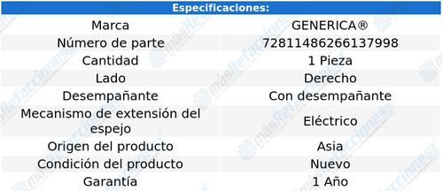 Espejo Derecho Elect Grande Punto De 2005 A 2009 Genrica Foto 2