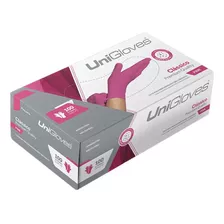 Luva Descartável Clássico Premium Pink Látex - 100 Unidades Tamanho Médio
