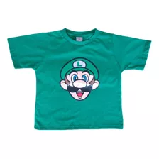 Camiseta Luigi Manga Curta Infantil Pronta Entrega Mario