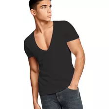 Playera Basica Escote V Hombre Moda Casual