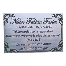 Placa Recordatoria Fúnebre Cementerio 12x8 Acero Homenaje 