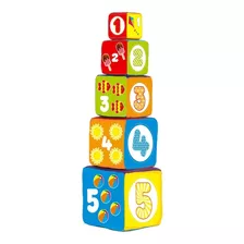 Bloques Cubos Apilables Tela Torre Numeros Bebe 5 Piezas