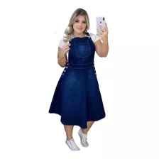 Jardineira Evangelica Jeans Salopete Vestido Rodado Cristã