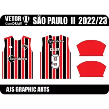 Arte Vetor Corel Camisa 2 São Paulo 2022/23 (com Fonte)