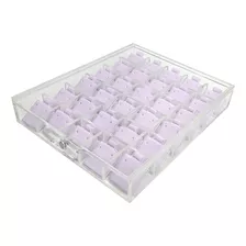 Caja Broquel Acrílico 3mm (30 Divisiones) Imán (con Blister)