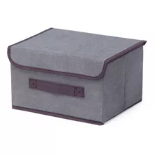 Caja Organizadora De Tela Con Tapa Con Refuerzo Chica 