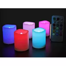 Pack 3 Velas Led Con Control Remoto Rgb A Pilas