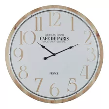 Reloj De Pared Mdf D60x4.5cm Blanco/borde Natural