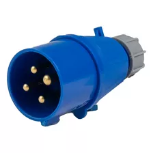 Plug Industrial Trifasico 3pino + Terra 32a 9h 220/240v Az Cor Azul