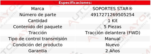 Jgo Soportes Goma Escape S Star Fiesta 1.3l L4 Ford 98-00 Foto 2