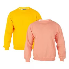 Paquete De 2 Sudaderas Hombre Felpa Stretch Cuello Redondo