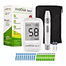  Glucómetro Vivachek Ino X + 25 Tiras Reactiva + 100 Lanceta Color Blanco