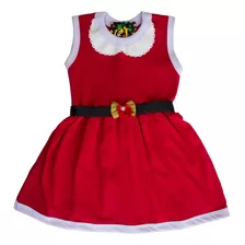 Vestido Natalino Para Menina Mamãe Noel 1 Ao 3