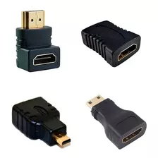 Kit 4 Adaptador Hdmi: Mini +micro +emenda + L 90º