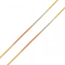 Colar Italiana Joia Ouro 18k De 50cm Veneziana Tricolor