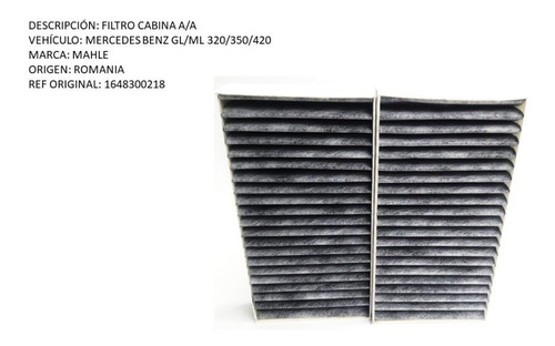 Filtro Cabina A/a Mercedes Benz Gl/ml 320/350/420 Foto 2