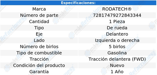 1 Maza De Rueda Del Izq/der Sonata L4 2.0l 16 Al 19 Rodatech Foto 5