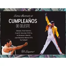 20 Invitaciones Freddie Mercury Queen Cumpleaños