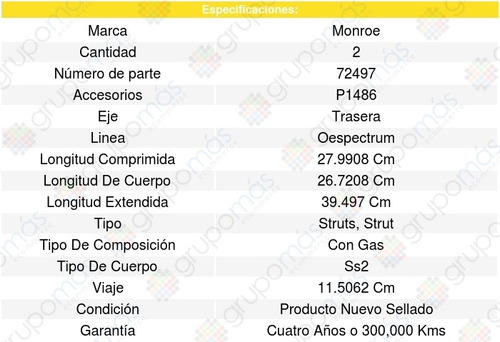 2 Amortiguadores Honda Cr-v Monroe 2007 2008 2009 2010 2011 Foto 3