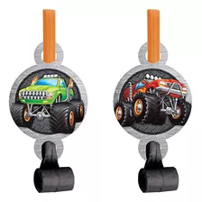 Monster Truck Party Blowers, 8 Ct