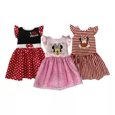 Kit 3 Vestidos Disney Minnie