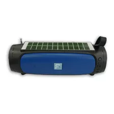 Caixa De Som Solar F-sound Bluetooth Preto E Azul