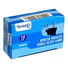 Pack 5 Cajas Apretador Doble Clip 12 Unid 19mm Hand #9019