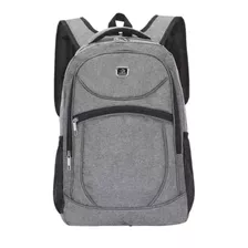 Mochila Masculina Grande Reforçada Trabalho Viagem Escolar Cor Cinza-claro Desenho Do Tecido Liso