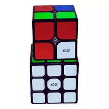 Kit Cubo Mágico 2x2x2 + 3x3x3 - Qiyi - Preto 