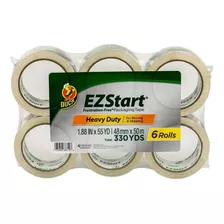 Cinta De Embalaje Duck Ez Start, 6 Rollos, 330 Yardas, Cinta