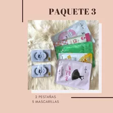 Beauty Box 5 Mascarillas Hidratantes, 2 Pares De Pestañas 3d