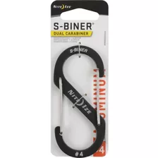 Mosquetón S-biner® Aluminum Dual Carabiner#4 Nite Ize Carbón