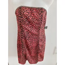 Vestido Corto Strapless Forever 21 Talla M A Print Coral