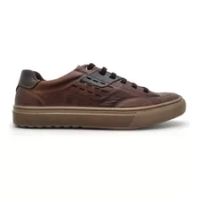 Sapatenis Casual Masculino Em Couro Connect - Brown