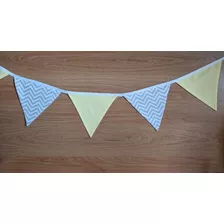 Varal De Bandeiras , Bandeirolas Montessori Decoração Cinza Amarelo