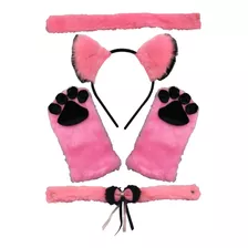 Kit Gatinho 4 Peças Rosa E Preto