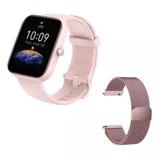 Smartwatch Amazfit Bip 3 Rosa Global + Pulseira Metal 