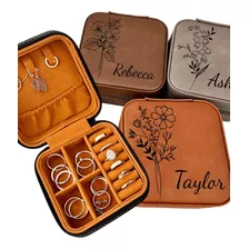 Estuche De Viaje Personalizado De Joyería De Flores De Naci