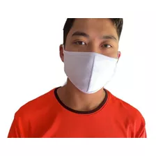 Kit C/ 10 Máscaras De Proteção Branca Lavável Tecido Duplo 