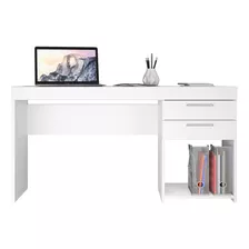 Mesa Para Home Office Com 2 Gavetas Branca Notável Móveis