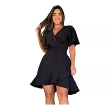 Vestido De Viscose Envelope Kimono Transpassado Amarração