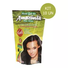 Kit C/ 10un Henê Da Amazônia Em Gel Preto Médio 180g